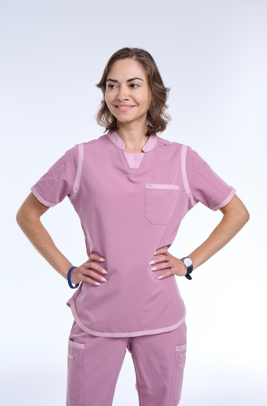 Women's Rose Pink / Mauve Straight Leg Scrub Pants