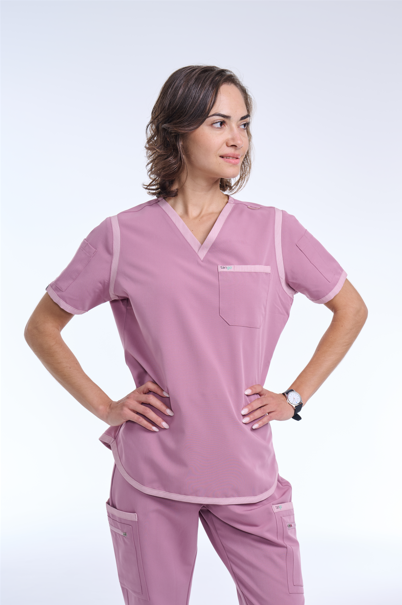 Women's Rose Pink / Mauve V-Neck Scrub Top