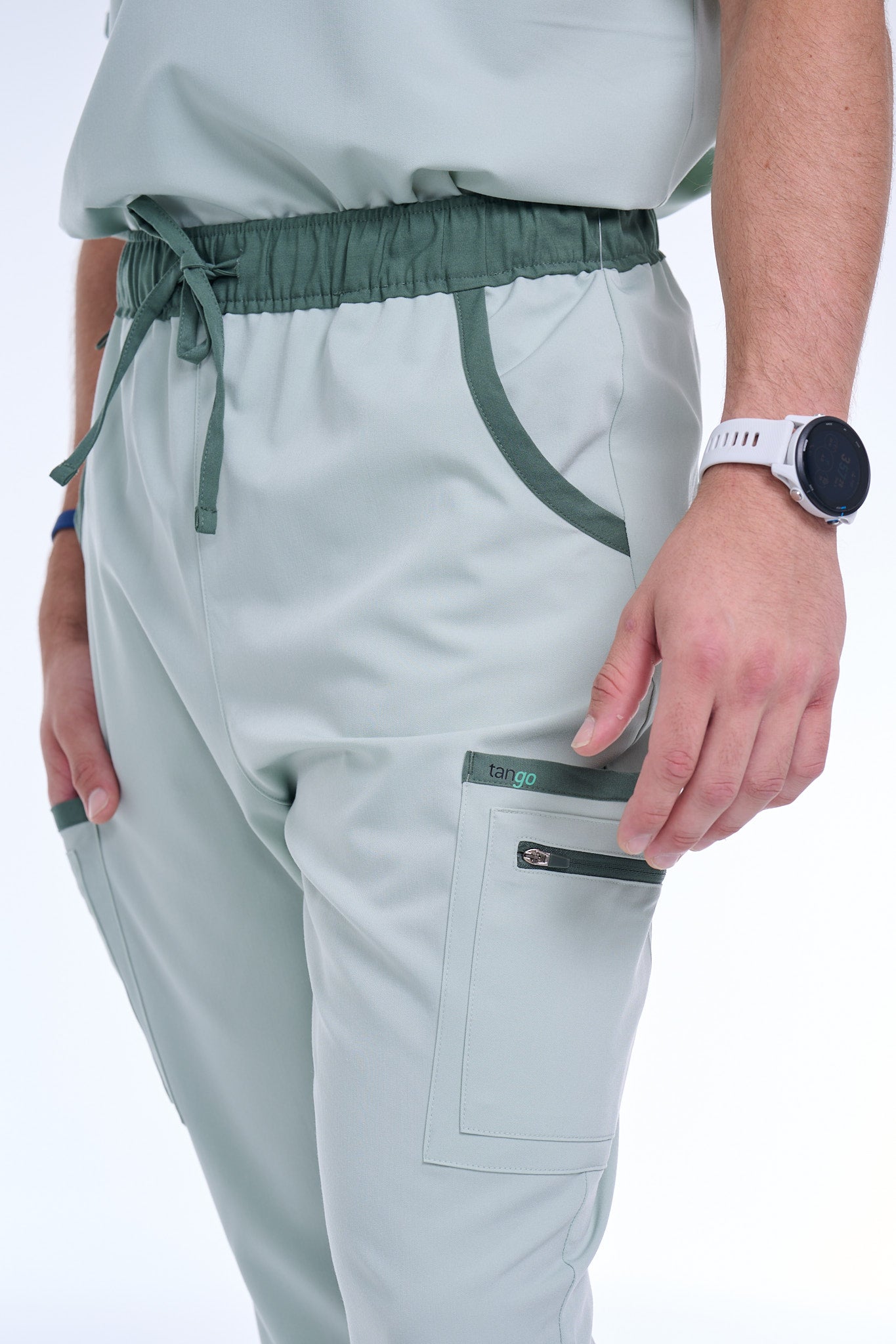 Men's Sea Green / Stone Jogger Scrub Pants