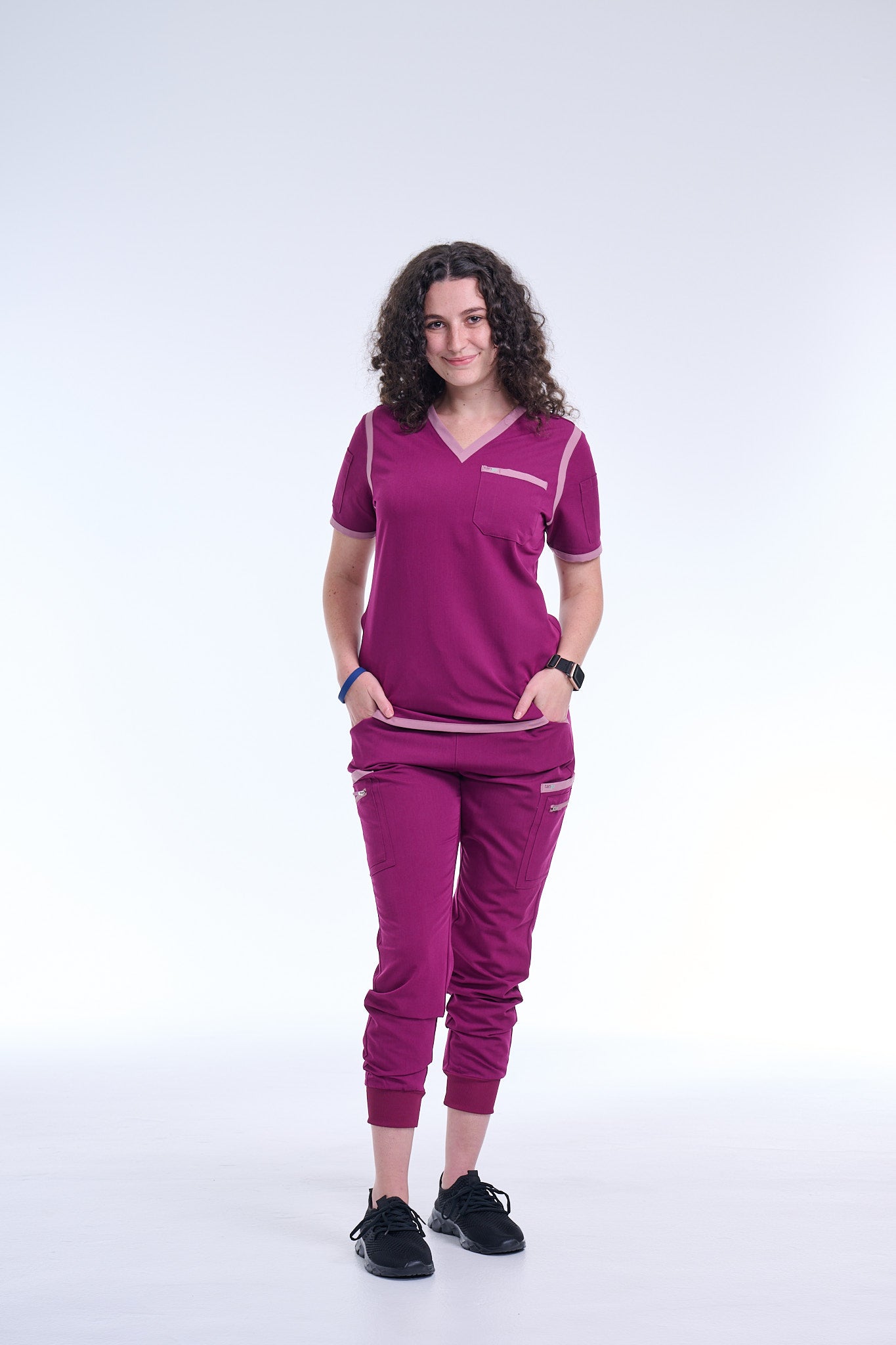 Women's Raspberry Pink / Mauve V-Neck Scrub Top