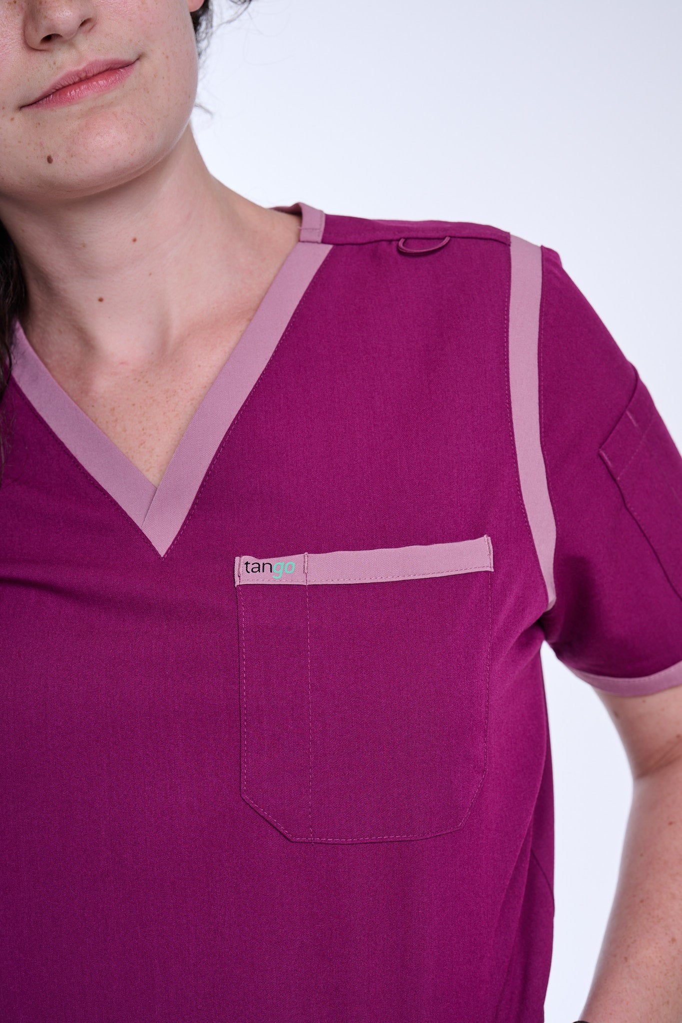 Women's Raspberry Pink / Mauve V-Neck Scrub Top