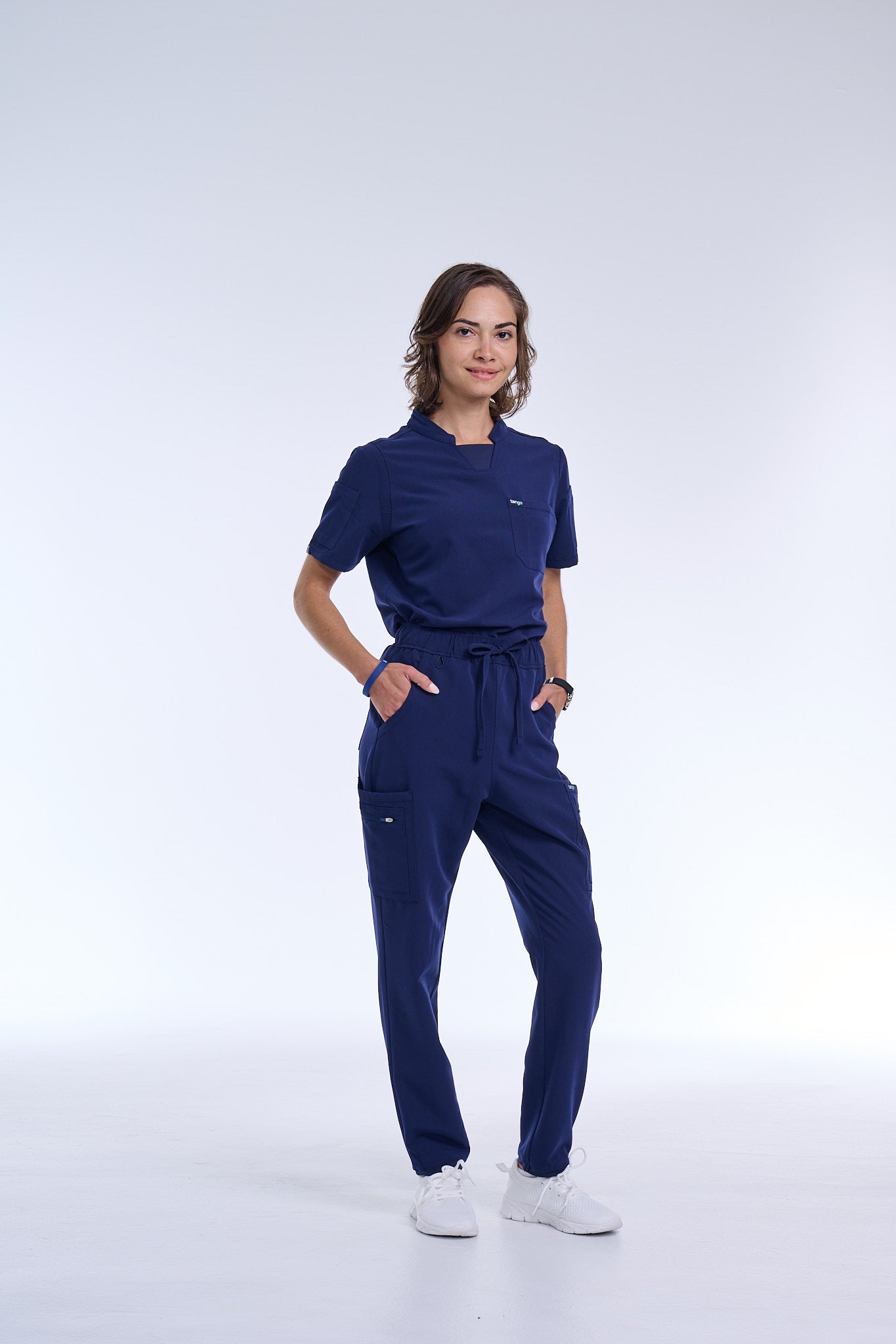 Women's Navy Blue Straight Scrub Pants