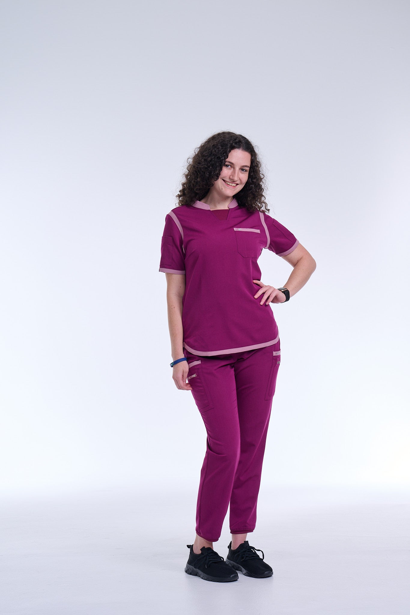 Women's Raspberry Pink / Mauve C-Collar Scrub Top