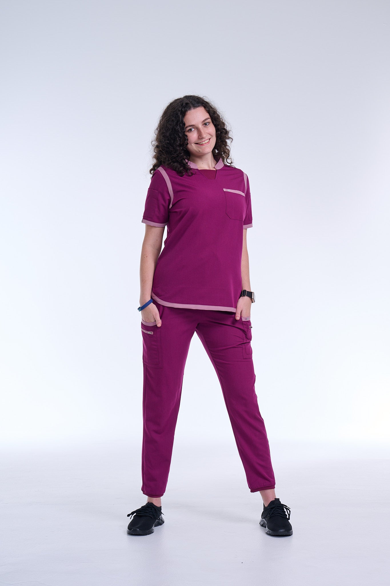 Women's Raspberry Pink / Mauve Straight Scrub Pants