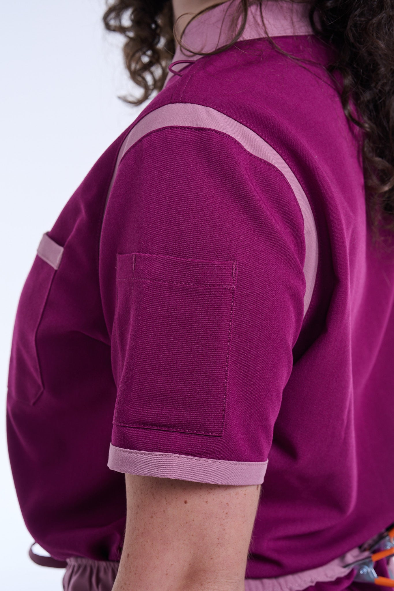 Women's Raspberry Pink / Mauve C-Collar Scrub Top