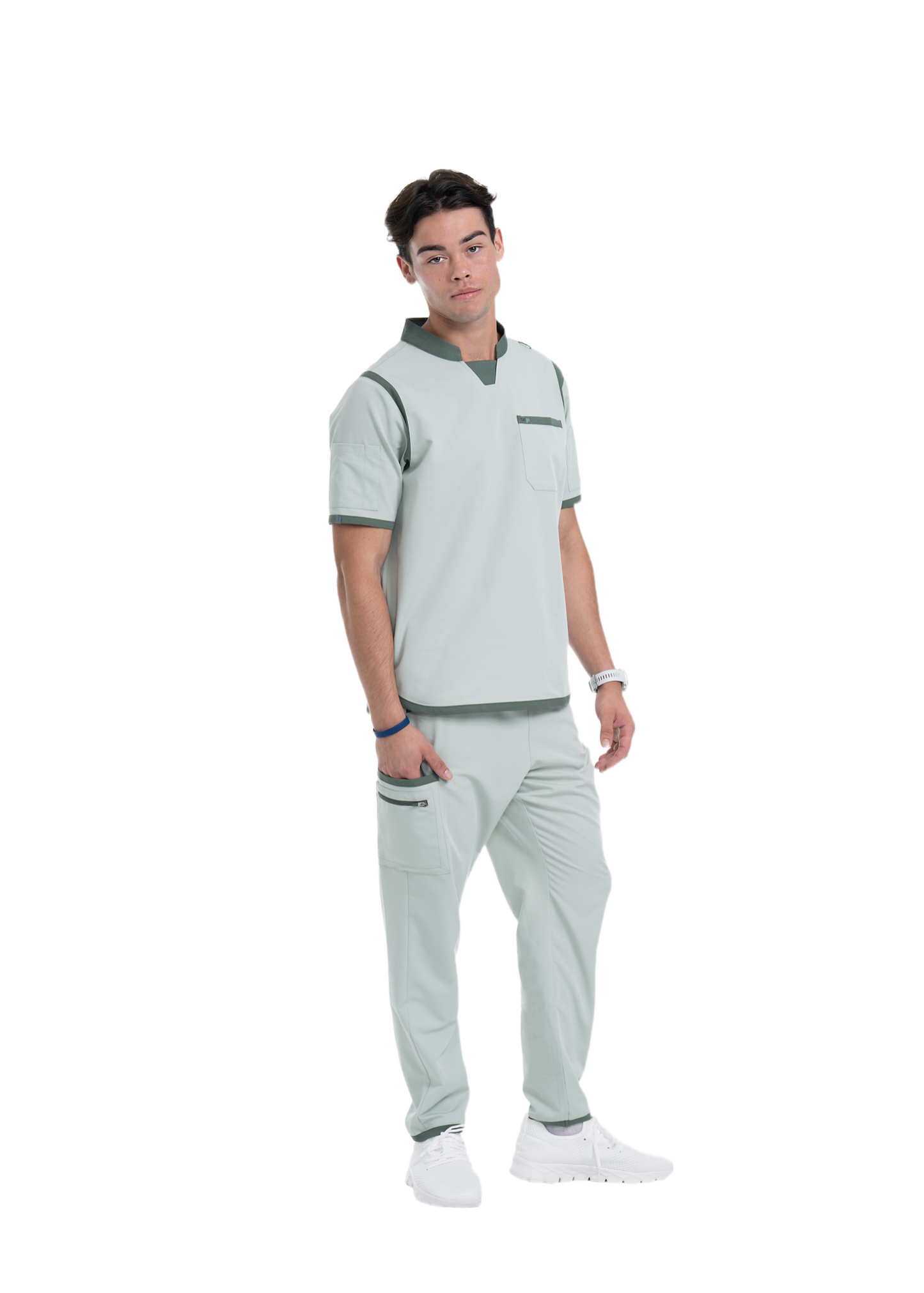 Men's Sea Green Straight Scrub Pants