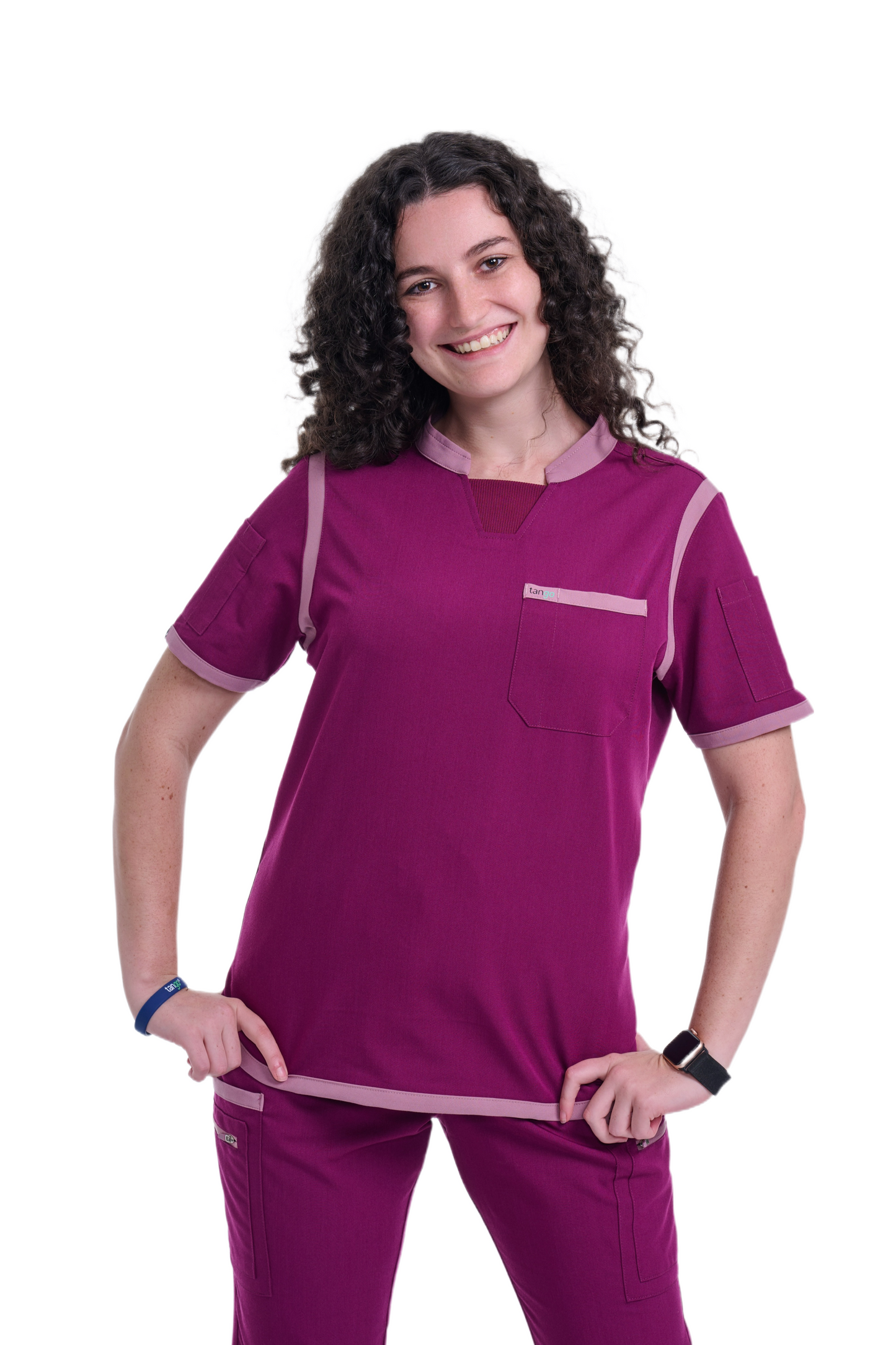 Women's Raspberry Pink / Mauve C-Collar Scrub Top
