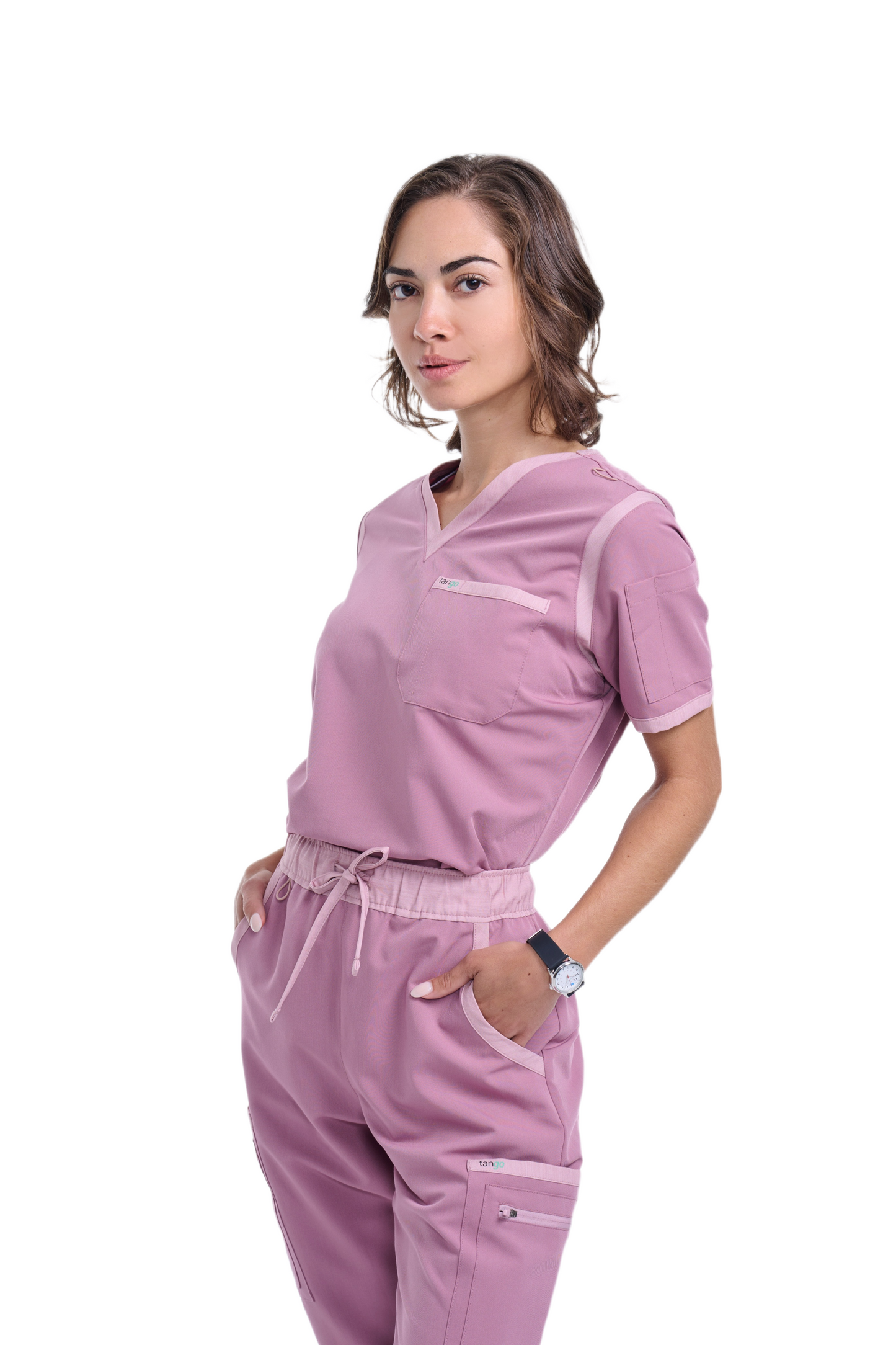 Women's Mauve / Light Mauve V-Neck Scrub Top
