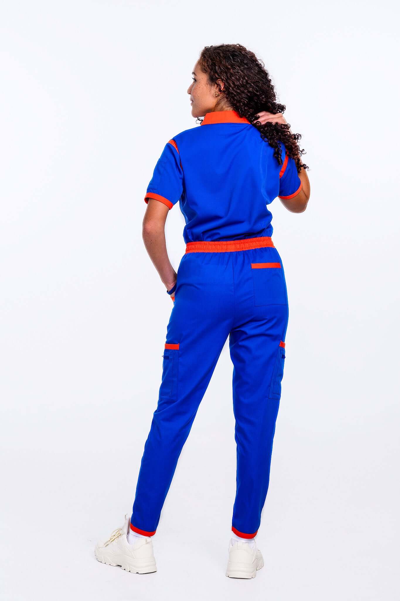 Royal BlueOrange Scrub Pants