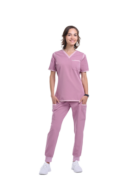 Women's Rose Pink / Mauve Straight Leg Scrub Pants