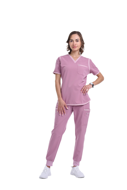 Women's Rose Pink / Mauve Straight Leg Scrub Pants