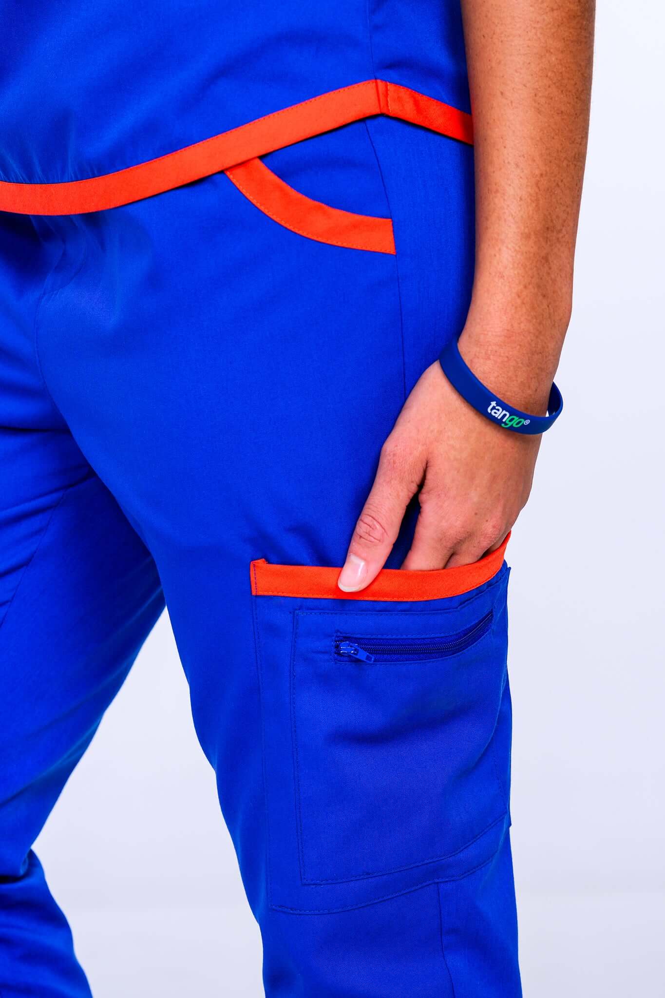 Royal BlueOrange Scrub Pants