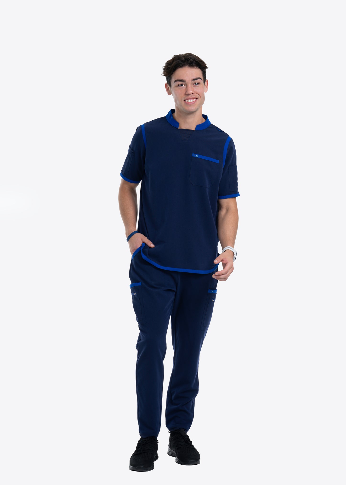Men's Navy / Royal Blue Straight Scrub Pants