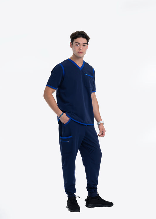 Men's Navy / Royal Blue Jogger Scrub Pants