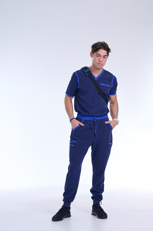 Men's Navy / Royal Blue Jogger Scrub Pants