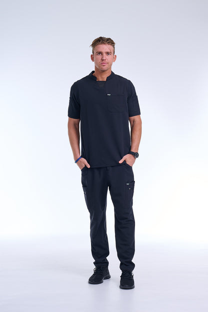 Men's Jet Black Straight Scrub Pants