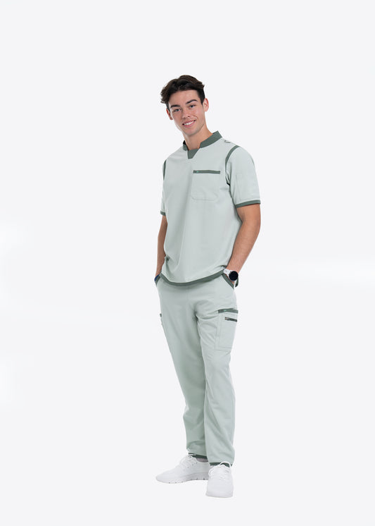 Men's Sea Green Straight Scrub Pants