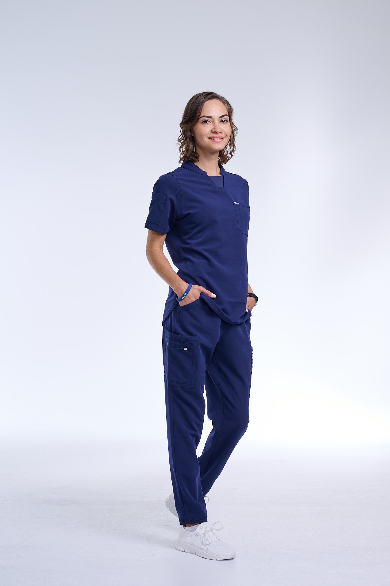 Women's Navy Blue Straight Scrub Pants