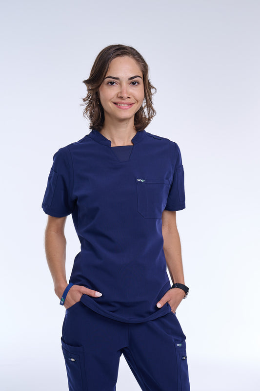 Women's Royal Blue C-Collar Scrub Top