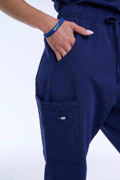 Women's Navy Blue Straight Scrub Pants