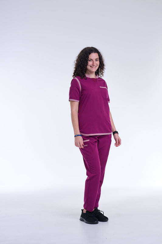 Women's Raspberry Pink / Mauve Straight Scrub Pants
