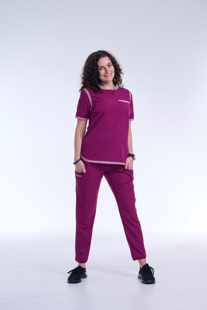 Women's Raspberry Pink / Mauve Straight Scrub Pants
