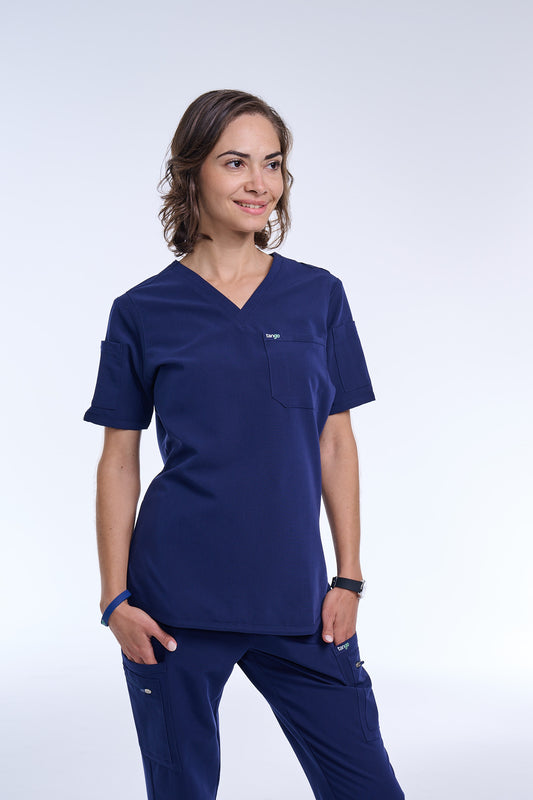 Women's Royal Blue V-Neck Scrub Top
