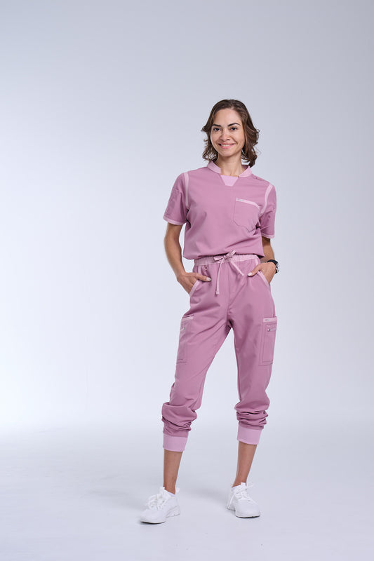 Women's Rose Pink / Mauve Jogger Scrub Pants