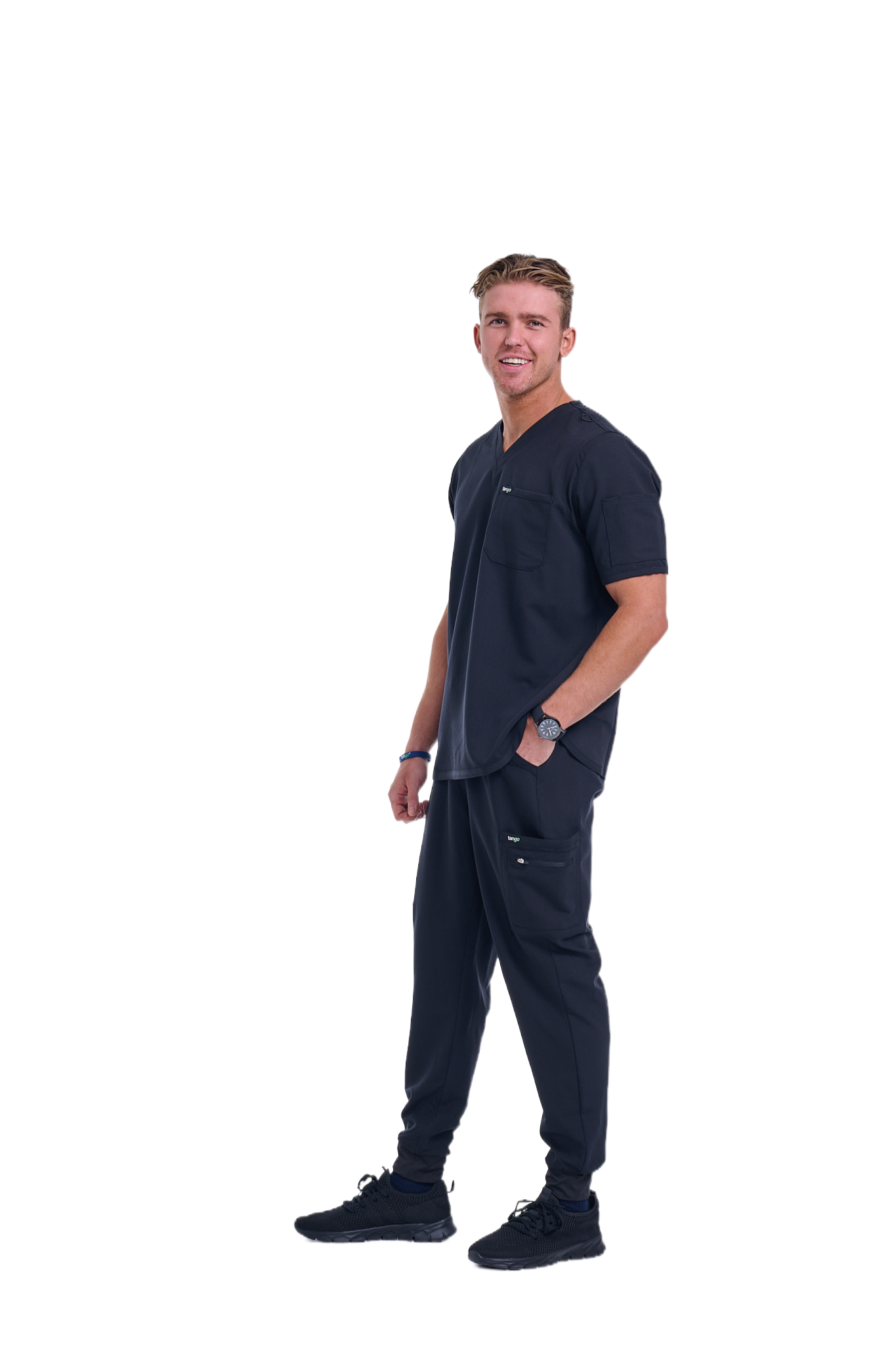 Men's Jet Black Jogger Scrub Pants