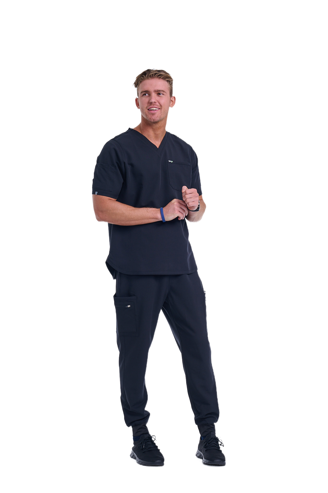 Men's Jet Black Jogger Scrub Pants