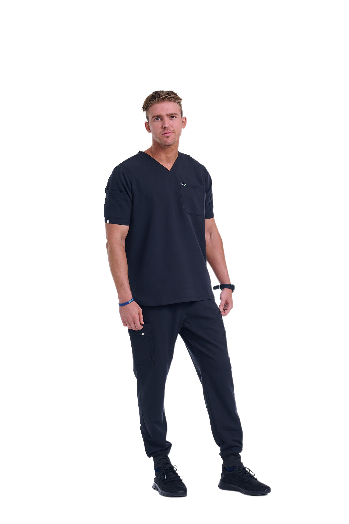 Men's Jet Black Jogger Scrub Pants