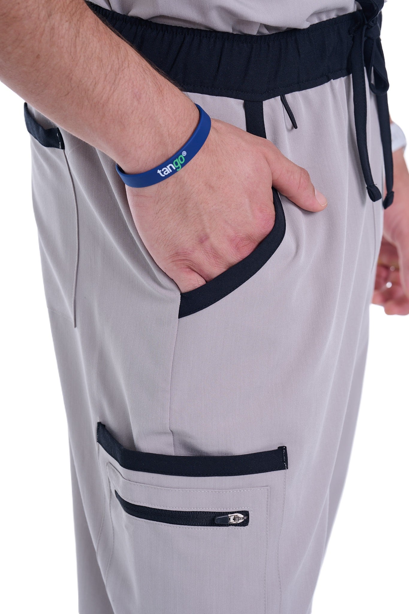 Men's Grey / Black Jogger Scrub Pants