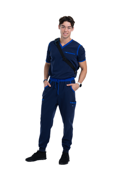 Men's Navy / Royal Blue Jogger Scrub Pants