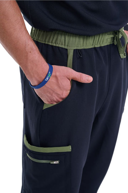 Men's Jet Black / Olive Jogger Scrub Pants