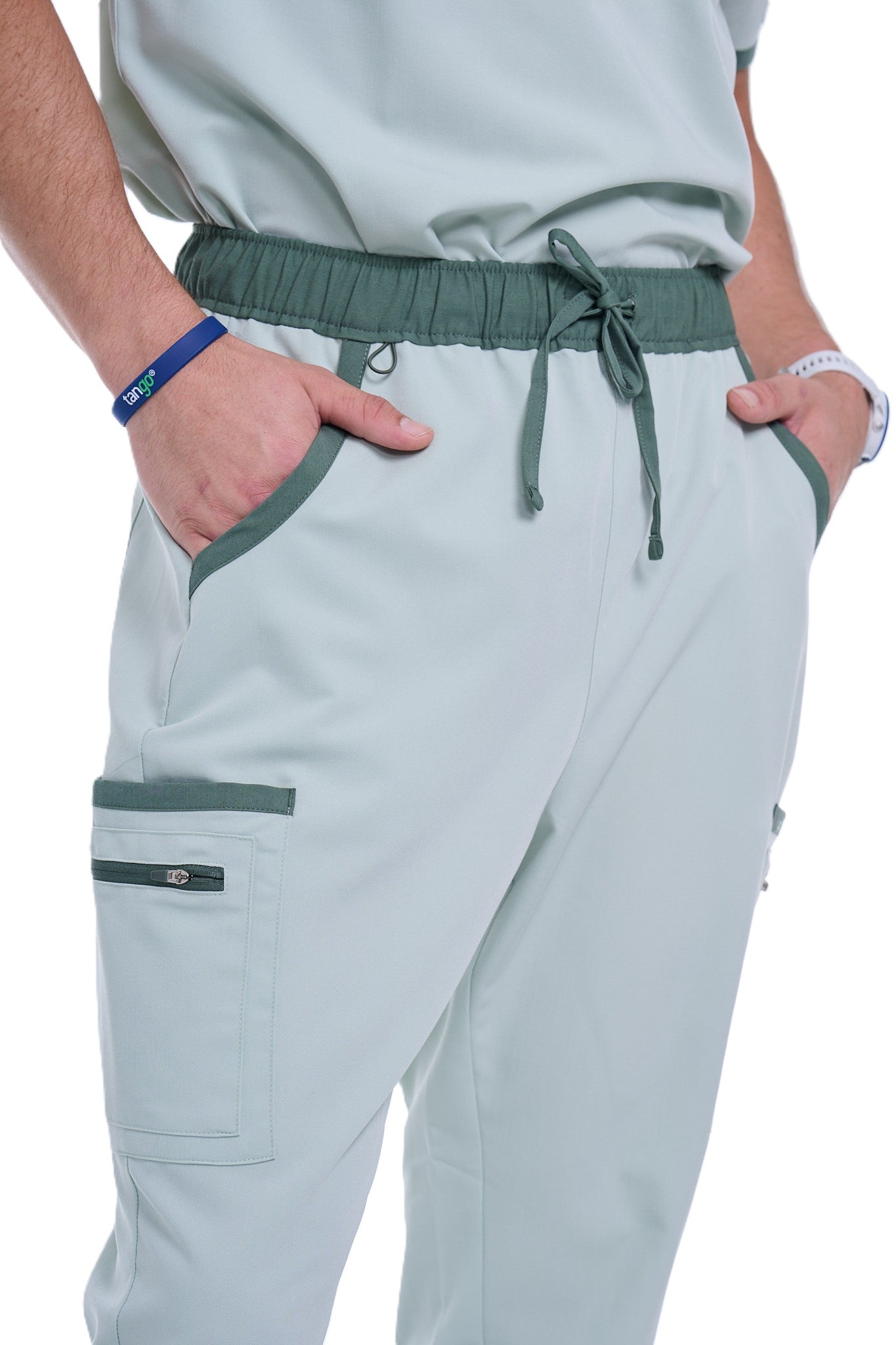 Men's Sea Green / Stone Jogger Scrub Pants