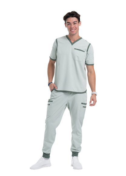 Men's Sea Green / Stone Jogger Scrub Pants