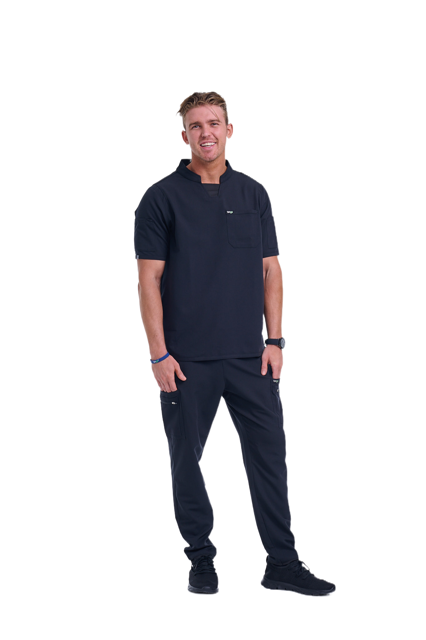 Men's Jet Black Straight Leg Scrub Pants