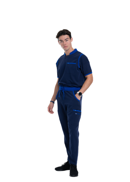 Men's Navy / Royal Blue Straight Leg Scrub Pants
