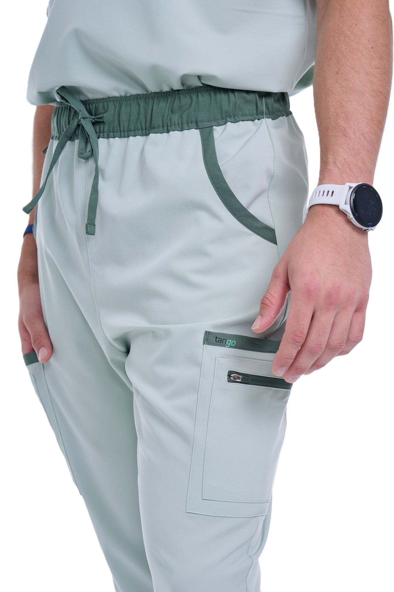 Men's Sea Green Straight Scrub Pants