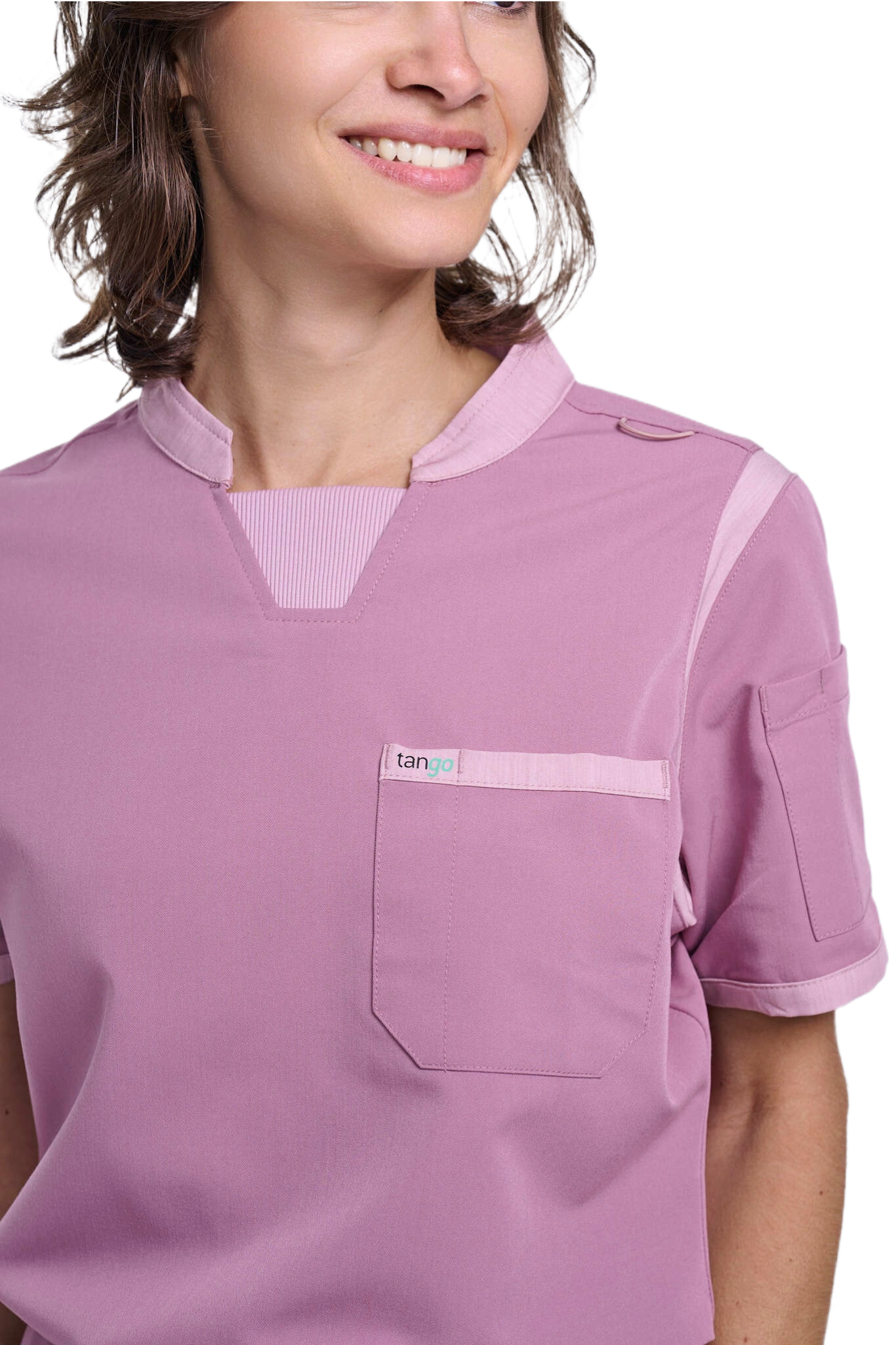 Women's Mauve / Light Mauve C-Collar Scrub Top