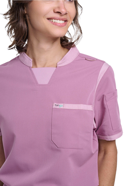 Women's Mauve / Light Mauve C-Collar Scrub Top