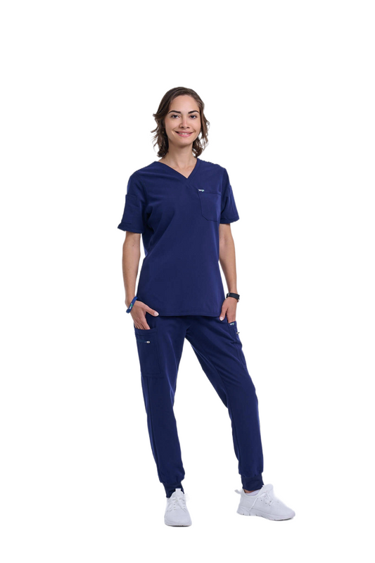Women's Navy Blue Jogger Scrub Pants