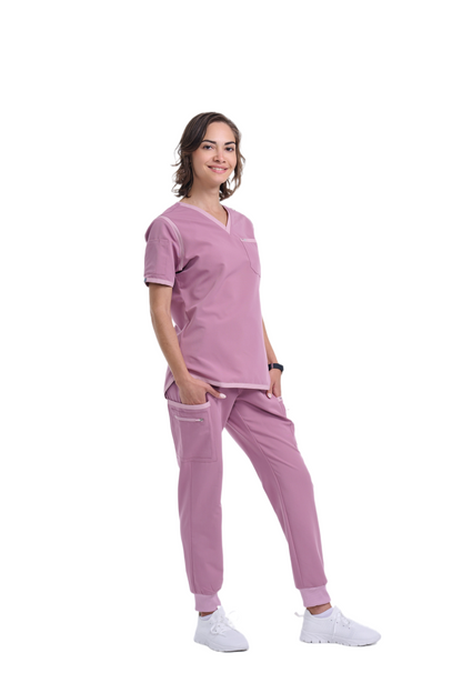 Women's Mauve / Light Mauve Straight Leg Scrub Pants