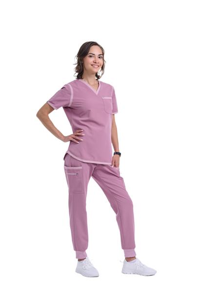 Women's Mauve / Light Mauve Straight Leg Scrub Pants