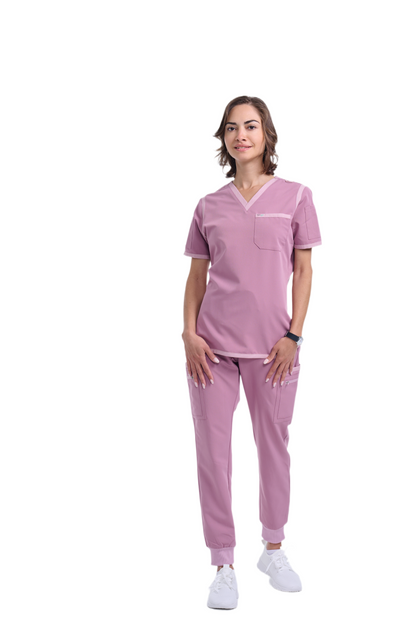 Women's Mauve / Light Mauve Straight Leg Scrub Pants