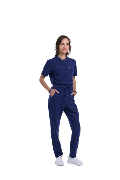 Women's Navy Blue Straight Scrub Pants