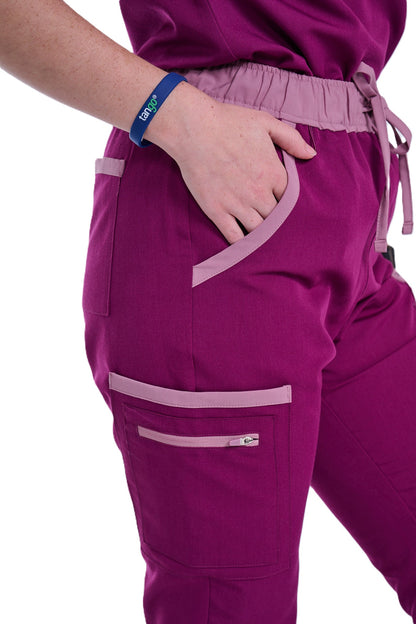 Women's Raspberry Pink / Mauve Straight Leg Scrub Pants