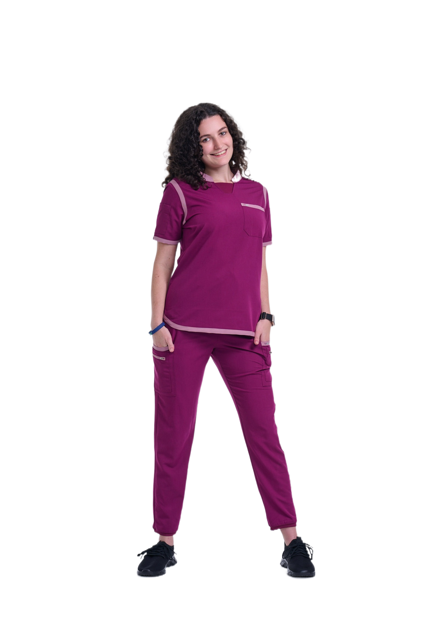 Women's Raspberry Pink / Mauve Straight Leg Scrub Pants