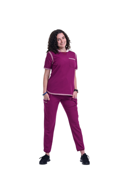 Women's Raspberry Pink / Mauve Straight Leg Scrub Pants