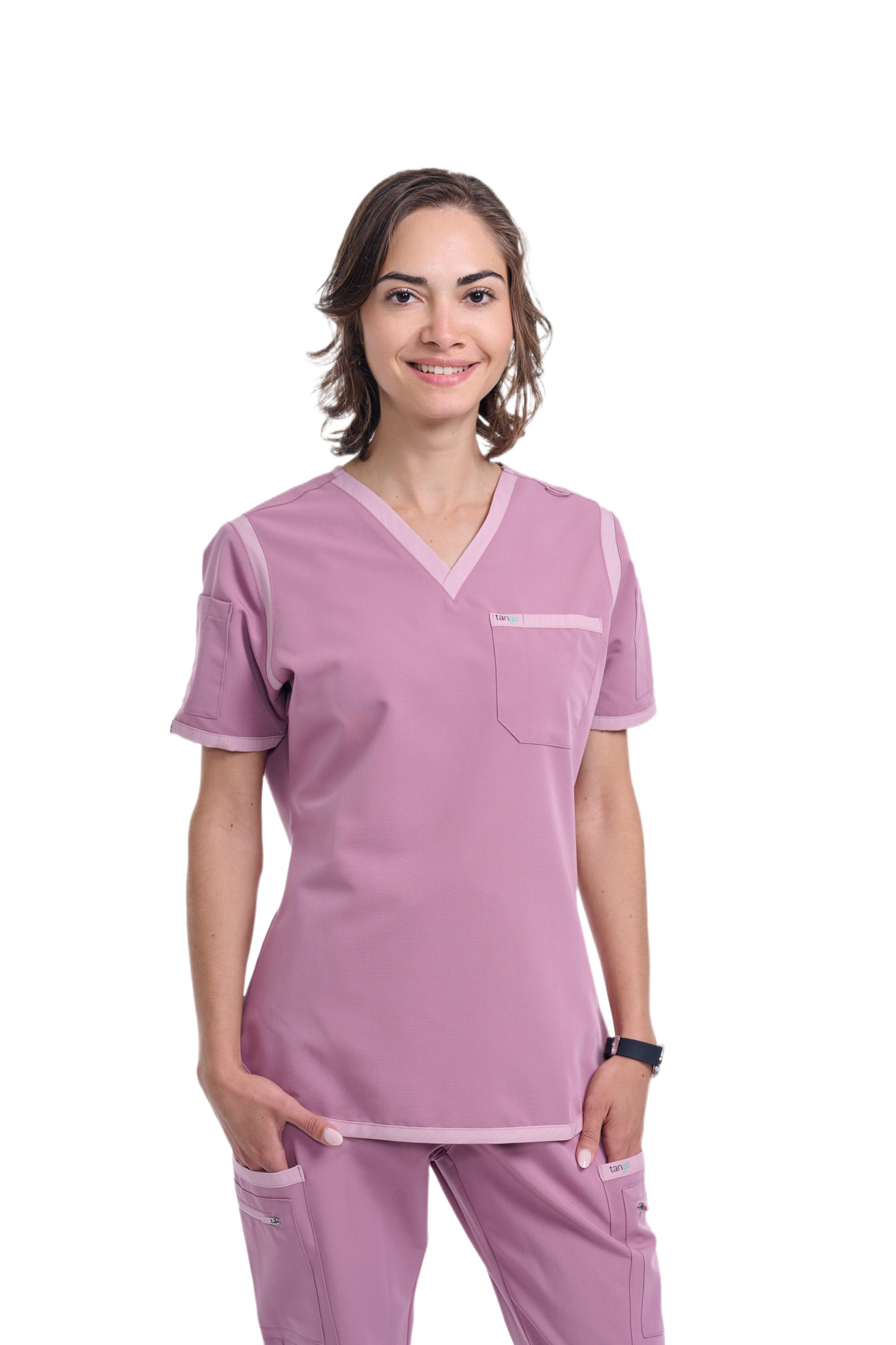 Women's Mauve / Light Mauve V-Neck Scrub Top